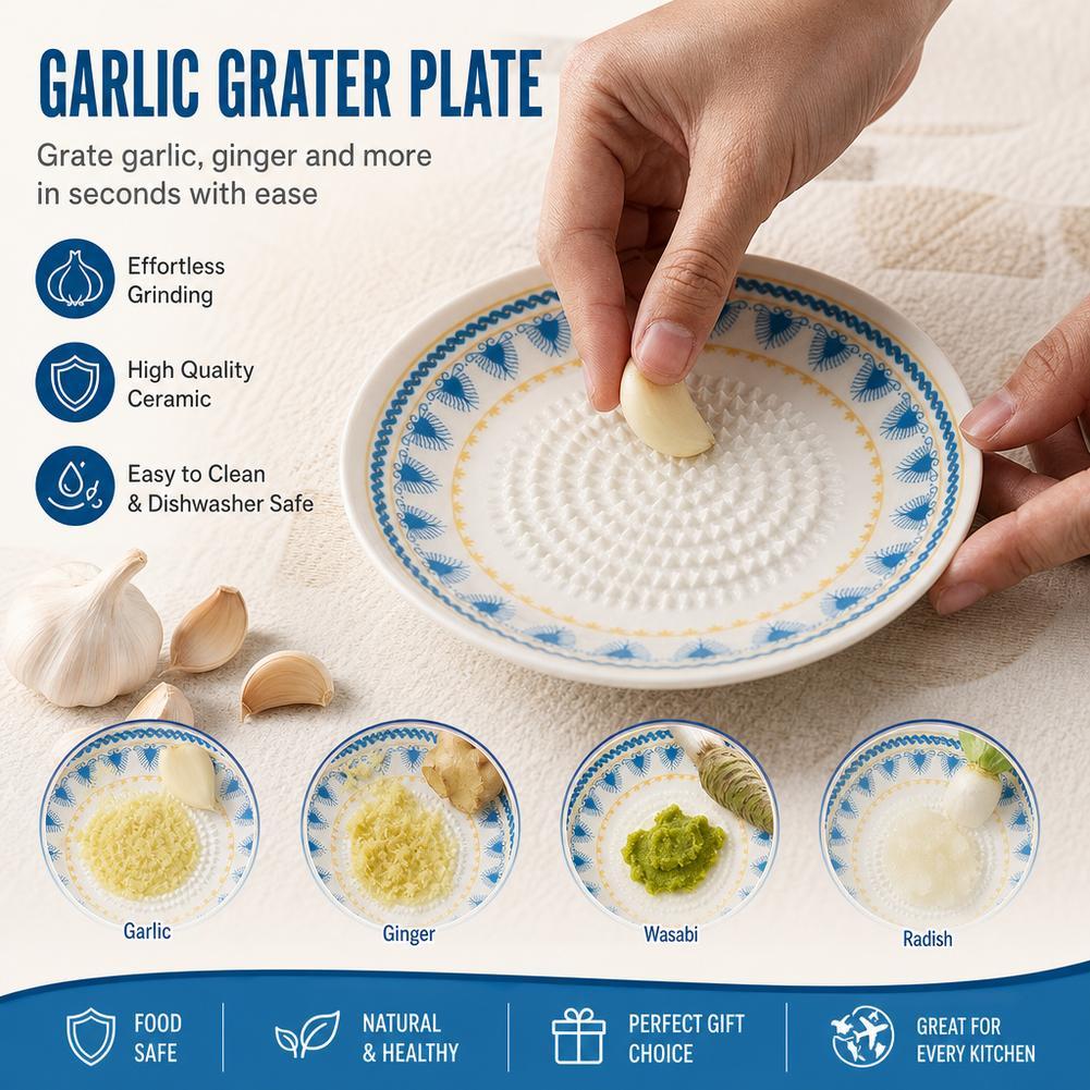 Turmeric - Grattugia per aglio in ceramica, tritatutto