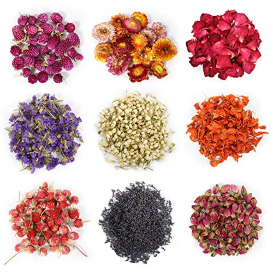 Dried Herbs - 9 Sacchetti di Fiori Secchi, Kit